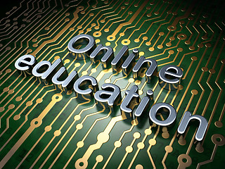 Image showing Education concept: Online Education on circuit board background