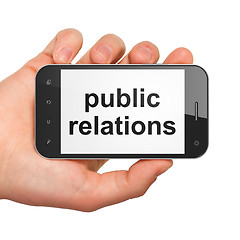 Image showing Marketing concept: Public Relations on smartphone