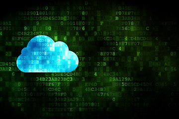 Image showing Cloud computing concept: Cloud on digital background