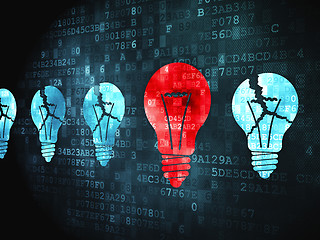 Image showing Business concept: Lightbulb on digital background