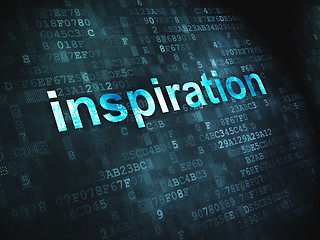 Image showing Advertising concept: Inspiration on digital background