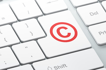 Image showing Law concept: Copyright on computer keyboard background