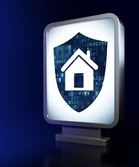 Image showing Security concept: Shield on billboard background