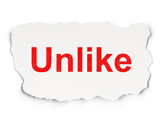 Image showing Social media concept: Unlike on Paper background