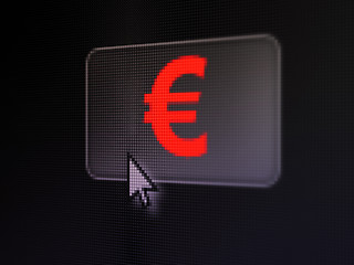 Image showing Currency concept: Euro on digital button background