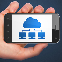 Image showing Cloud technology concept: Cloud Network on smartphone