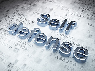 Image showing Security concept: Silver Self Defense on digital background
