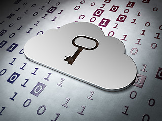 Image showing computing concept:  Cloud Whis Key on Binary Code backgrou