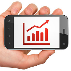 Image showing Advertising concept: Growth Graph on smartphone