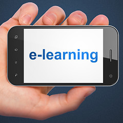 Image showing Education concept: E-learning on smartphone