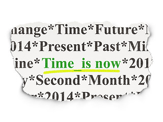 Image showing Time concept: Time is Now on Paper background