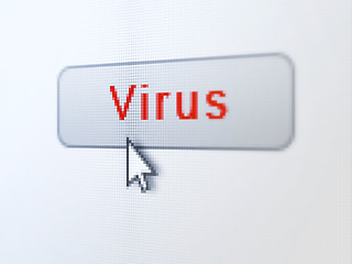 Image showing Protection concept: Virus on digital button background