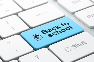 Image showing Education concept: Head With Gears and Back to School on compute