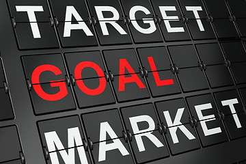 Image showing Advertising concept: Goal on airport board background