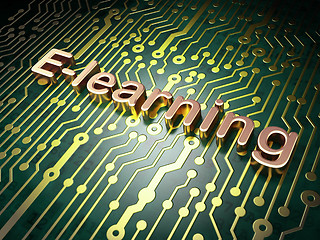 Image showing Education concept: E-learning on circuit board background