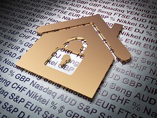 Image showing Business concept: Golden Home on Money background