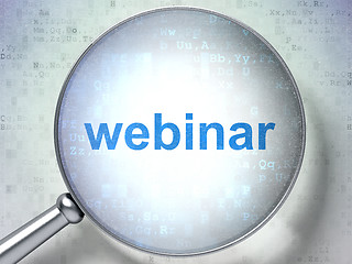 Image showing Education concept: Webinar with optical glass