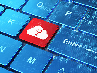 Image showing Networking concept: Cloud Whis Key on computer keyboard backgrou