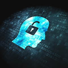 Image showing Business concept: Head Whis Padlock on digital background