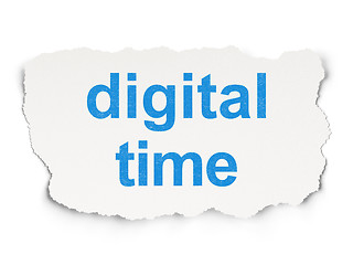 Image showing Time concept: Digital Time on Paper background