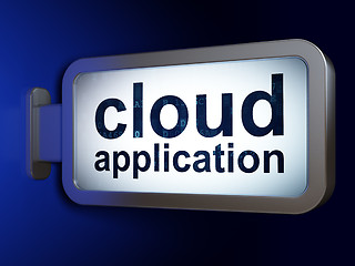 Image showing Cloud technology concept: Cloud Application on billboard backgro