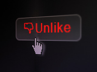 Image showing Social network concept: Unlike and Unlike on digital button back