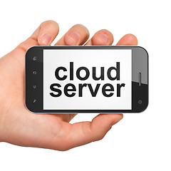 Image showing Cloud computing concept: Cloud Server on smartphone