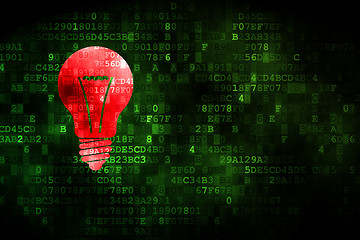 Image showing Business concept: Light Bulb on digital background