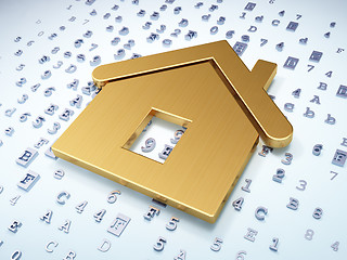 Image showing Protection concept: Home on digital background