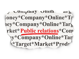 Image showing Marketing concept: Public Relations on Paper background