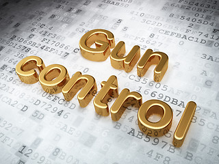 Image showing Privacy concept: Golden Gun Control on digital background