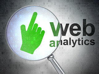 Image showing Web design concept: Mouse Cursor and Web Analytics with optical