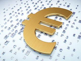 Image showing Currency concept: Golden Euro on digital background