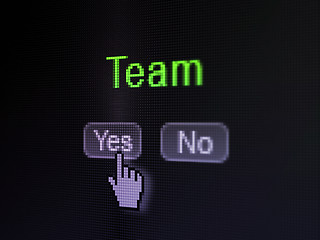 Image showing Business concept: Team on digital computer screen