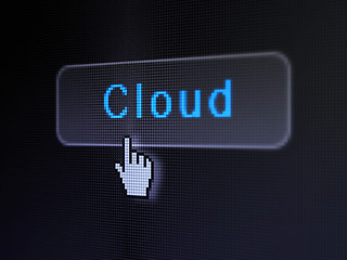 Image showing Cloud computing concept: Cloud on digital button background
