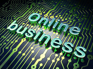 Image showing Finance concept: Online Business on circuit board background