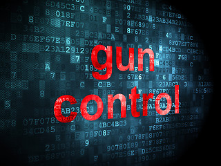 Image showing Safety concept: Gun Control on digital background
