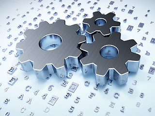 Image showing Marketing concept: Silver Gears on digital