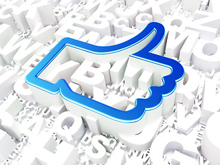 Image showing Social network concept: Like on alphabet background