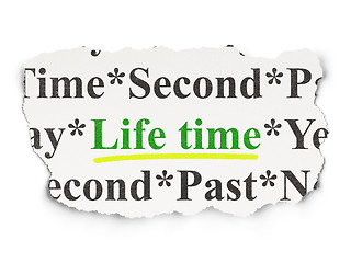 Image showing Time concept: Life Time on Paper background