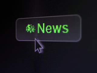 Image showing News concept: Finance Symbol on digital button backgrou