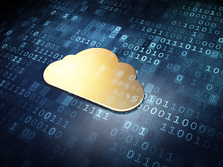 Image showing Computing concept: Golden Cloud on digital background