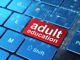 Image showing Education concept: Adult Education on computer keyboard backgrou