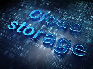 Image showing Privacy concept: Blue Cloud Storage on digital background