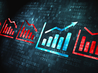 Image showing Business concept: Graph on digital background