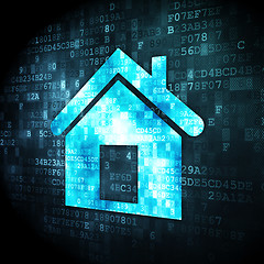 Image showing Privacy concept: Home on digital background