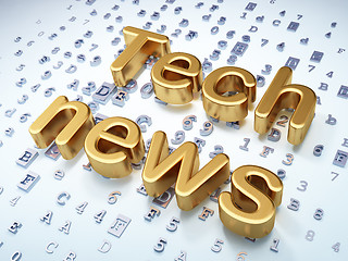 Image showing News concept: Golden Tech News on digital background