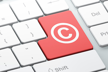 Image showing Law concept: Copyright on computer keyboard background