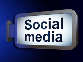 Image showing Social media concept: Social Media on billboard background