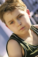 Image showing Serious boy